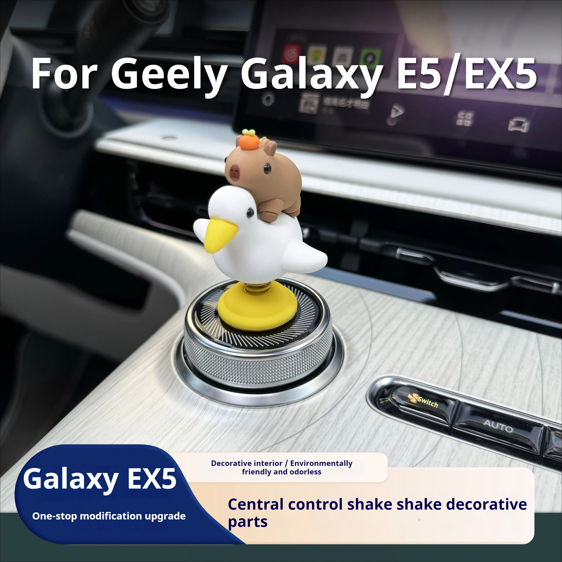 For Geely Galaxy E5/EX5 Car Knob Volume Button Decorative Sticker Interior Modification Crystal Knob Gear Shift Panel Decal