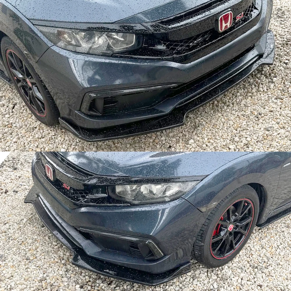HTTYYX Car Front Bumper Splitter Lip Diffuser Body Kit Spoiler Guard for Civic Hatchback/Sedan/Coupe/Type R FK7 FK8 Si 2016-2021