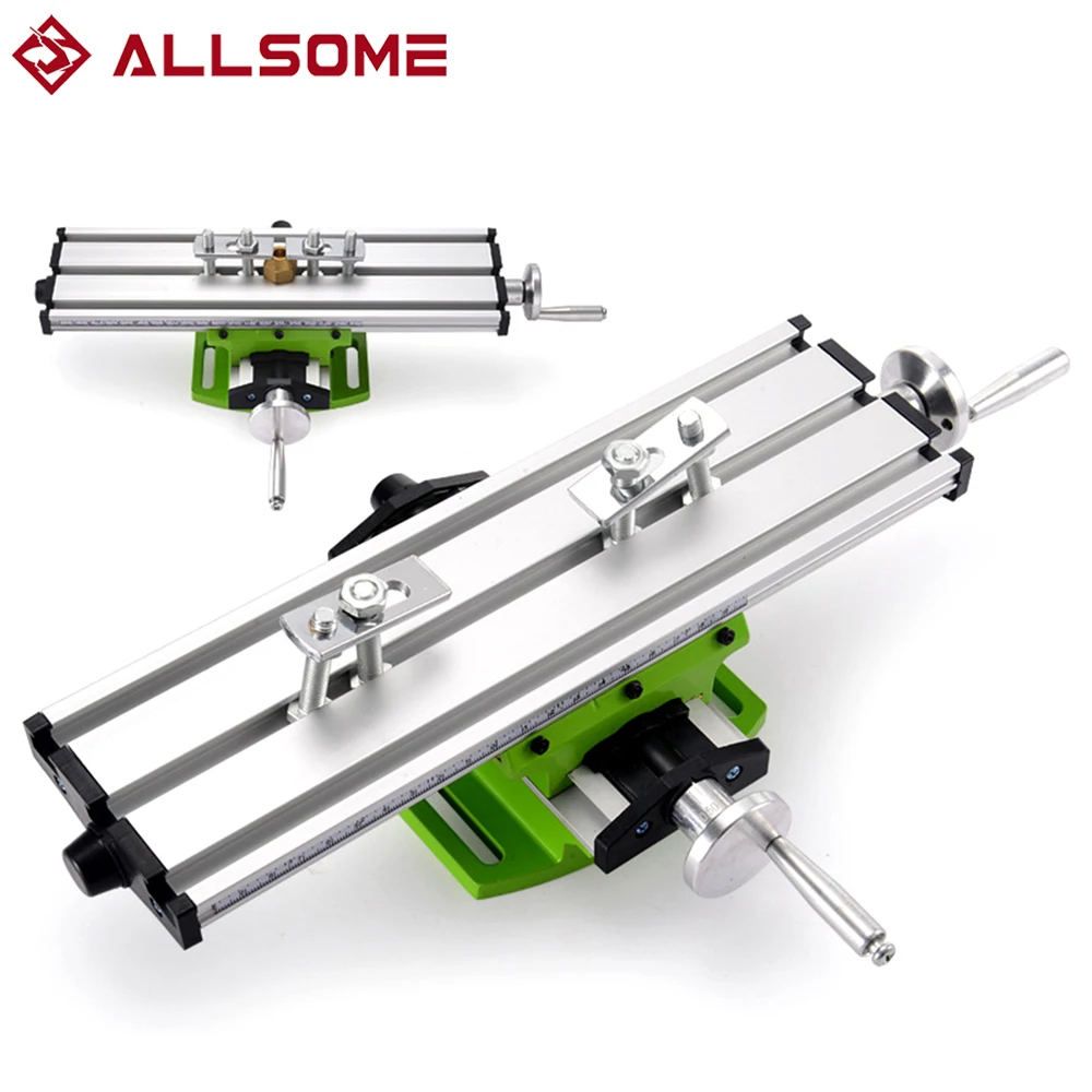 ALLSOME Mini Precision Worktable Bench Vise Fixture Drill Milling Machine X and Y-axis Adjustment Coordinate Cross Slide Table