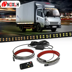 24V 12V 2pcs Emergency Truck Strobe Light Bar LED Car Running Board Lights Remote Control Bright Flashing Warning Lamp Strip