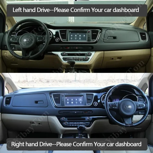 Imagen 2 del producto Para Kia Grand Carnival Sedona YP 2015 - 2021 cubierta de tablero alfombrilla para salpicadero alfombra parasol interior de coche anti-sol 2016 2017 2019