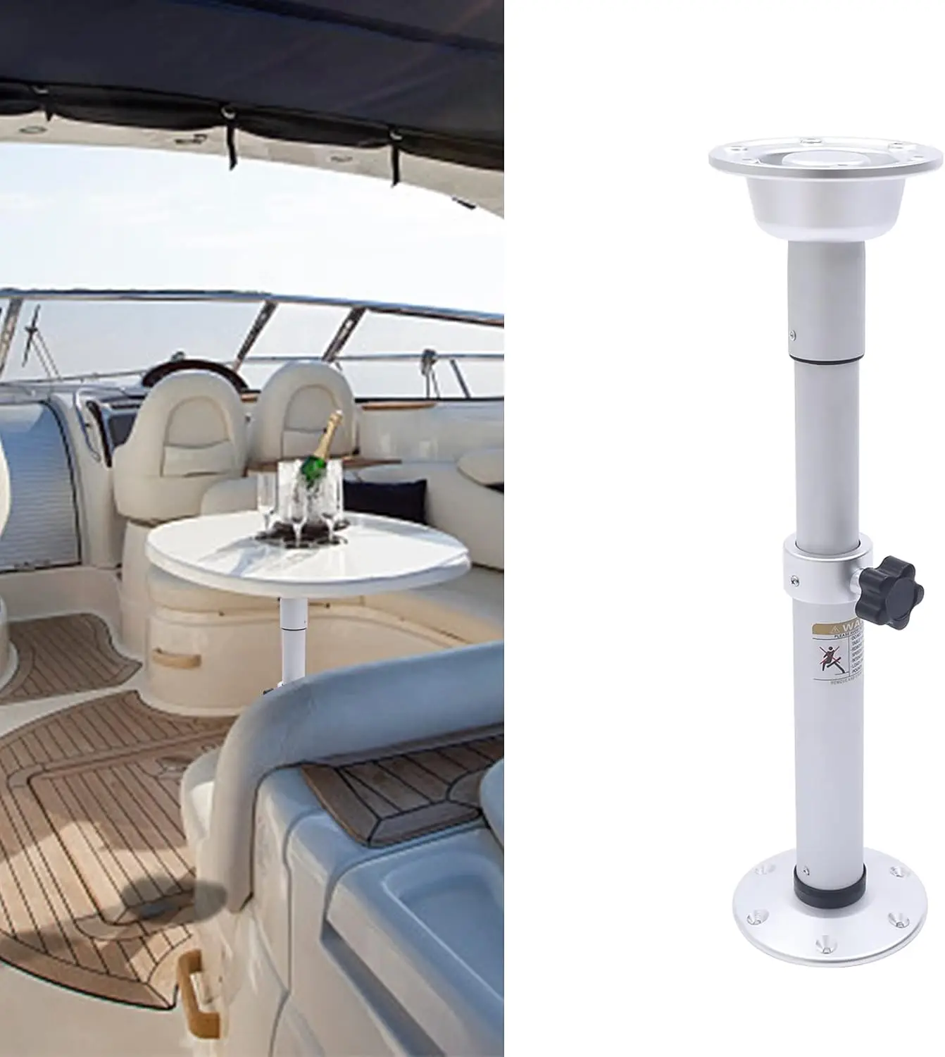 

Adjustable Table Pedestal, Detachable Table Base Stand Base Mount Frame, 20-28 Inch for Patio, RV Motorhome Yacht Boat Table Leg