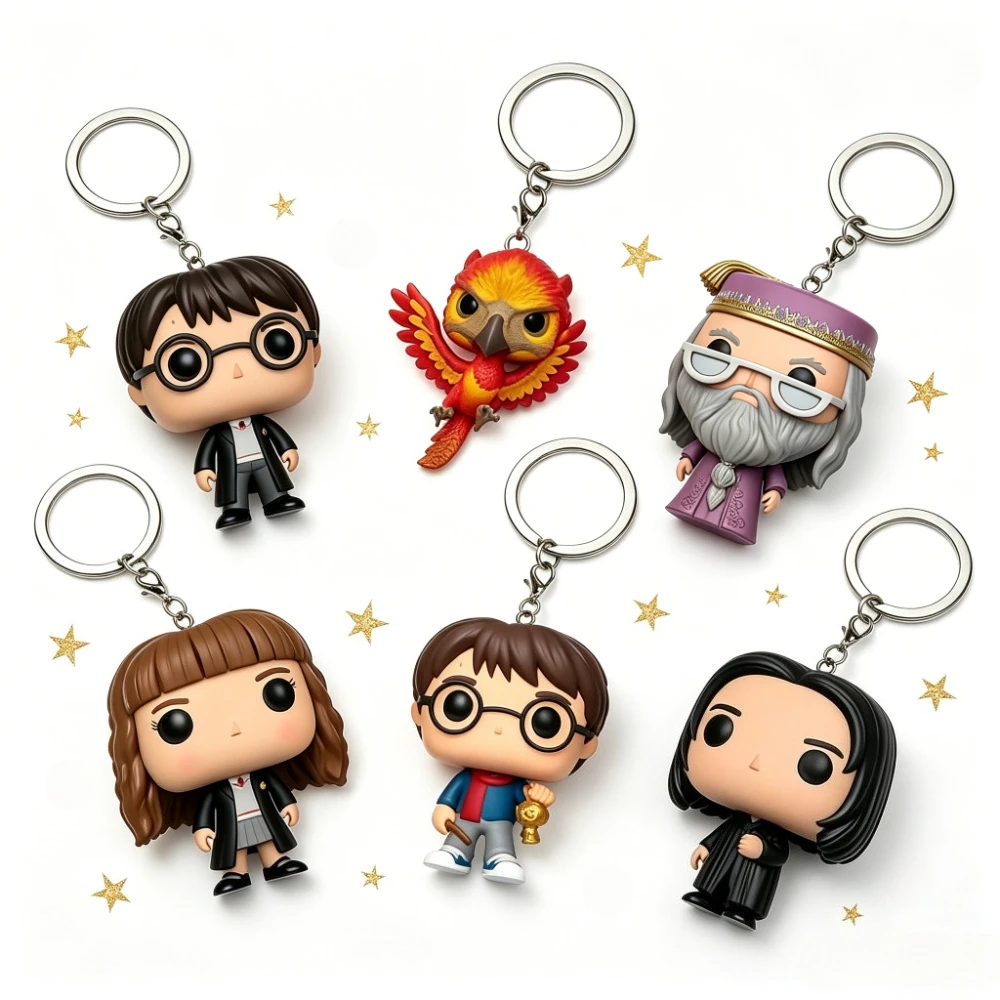 Nuevo Llavero de la Serie Harry Potter: Ginny, Ron, Hedwig, Snape, Luna, Fawkes, Dumbledore, Figuras de Acción de Bolsillo, Juguetes y Regalos