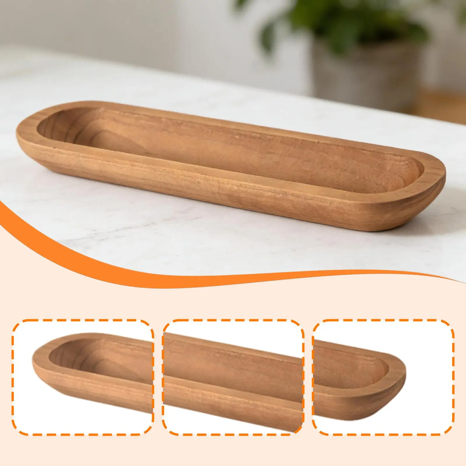 Dough Bowl for Candle Making Solid Wood Decorative Rustic Storage Tray for Scented Candle