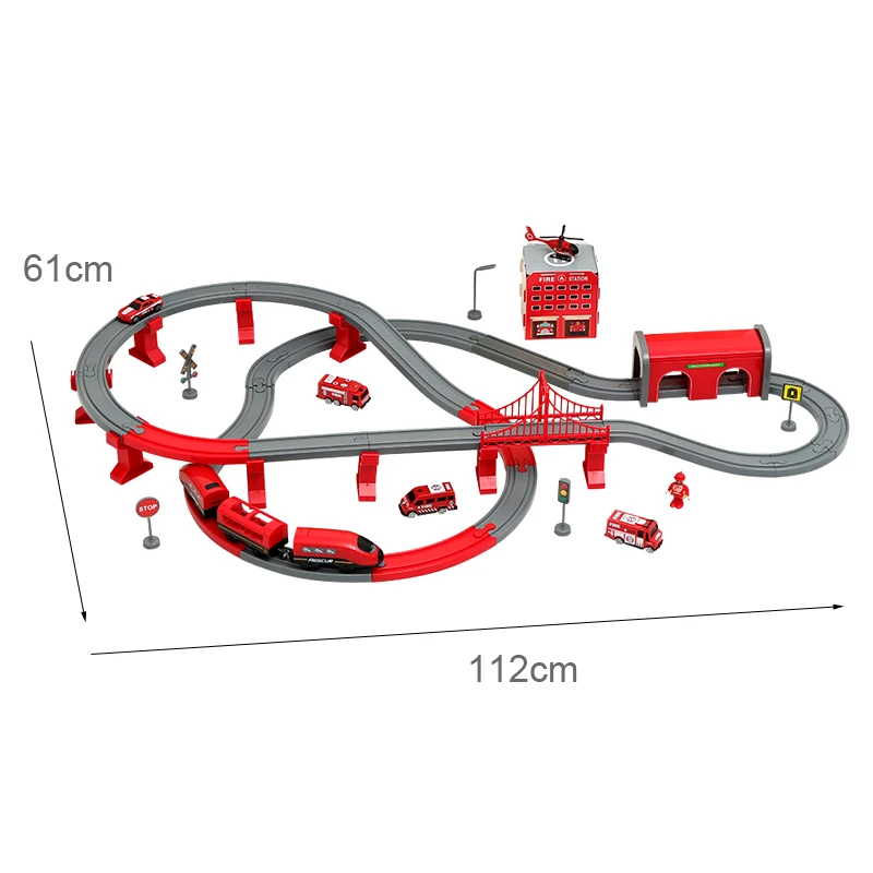 

DIY Red Plastic Train Track Set Compatible with All Major Brands Toys For Children Railway Toy Road Accessories Kids Gift PD56