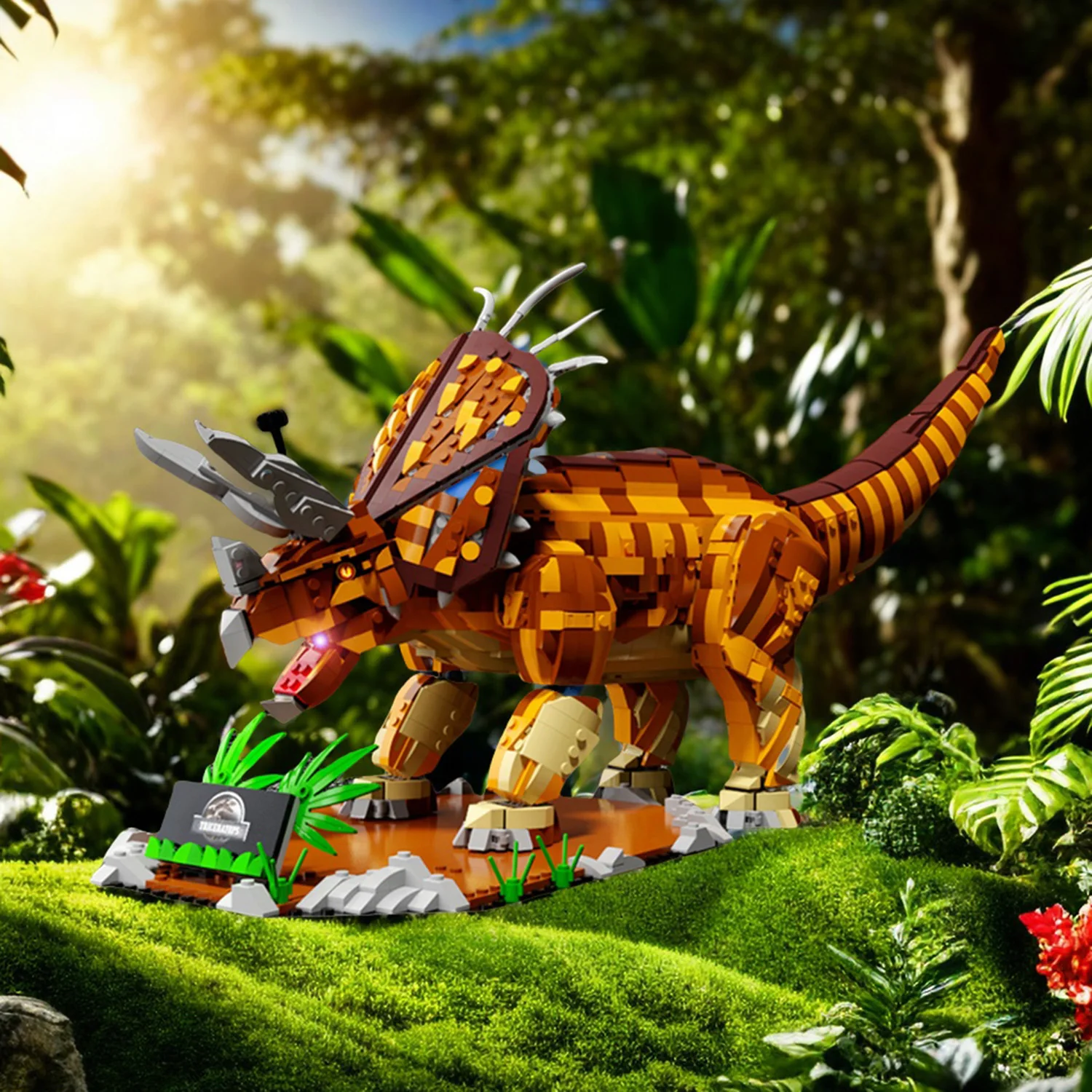 2116PCS ไดโนเสาร์อาคารบล็อกของเล่นขนาดใหญ่ Triceratops ประกอบปริศนาอิฐชุดของเล่นสําหรับเด็กเครื่องประดับของขวัญ