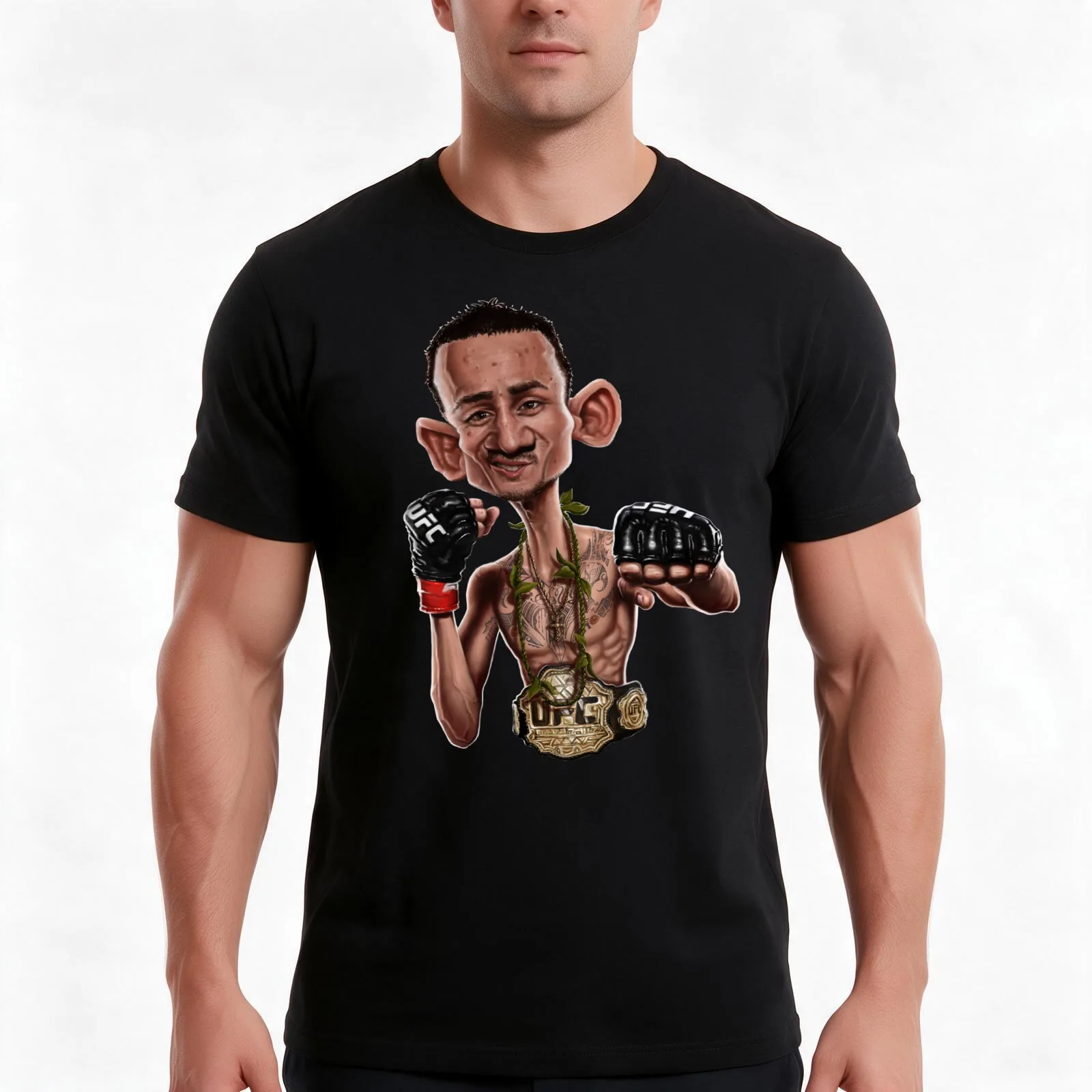 Max Holloway T-Shirt Summer Casual Cotton Tee Oversized Streetwear Tops Vintage Graphic Print Loose Fit Short Sleeve
