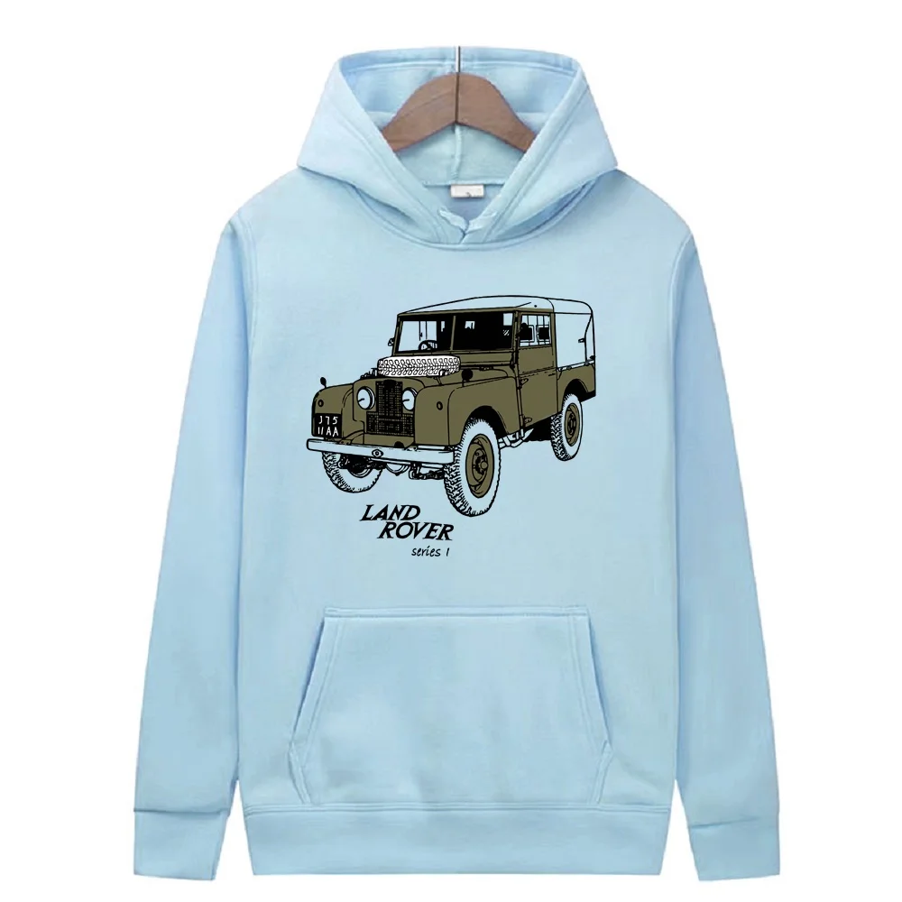 Men\'s Hoodie Wool Sweatshirt Land Cars Rover 90 Series Army Car Men Pullover Thickened Hoodie Class Sweater Sports Couple Hoodie
