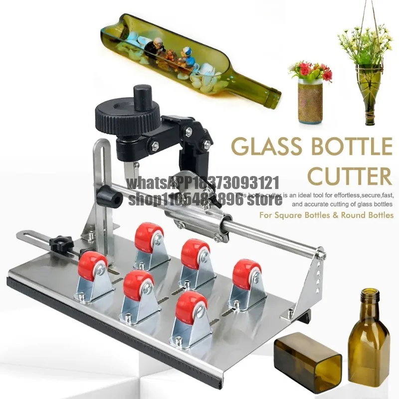 New Glass Bottle Cutter - Professional DIY Glass Cutting Tool for Square, Round Bottles and Bottlenecks with Accessories