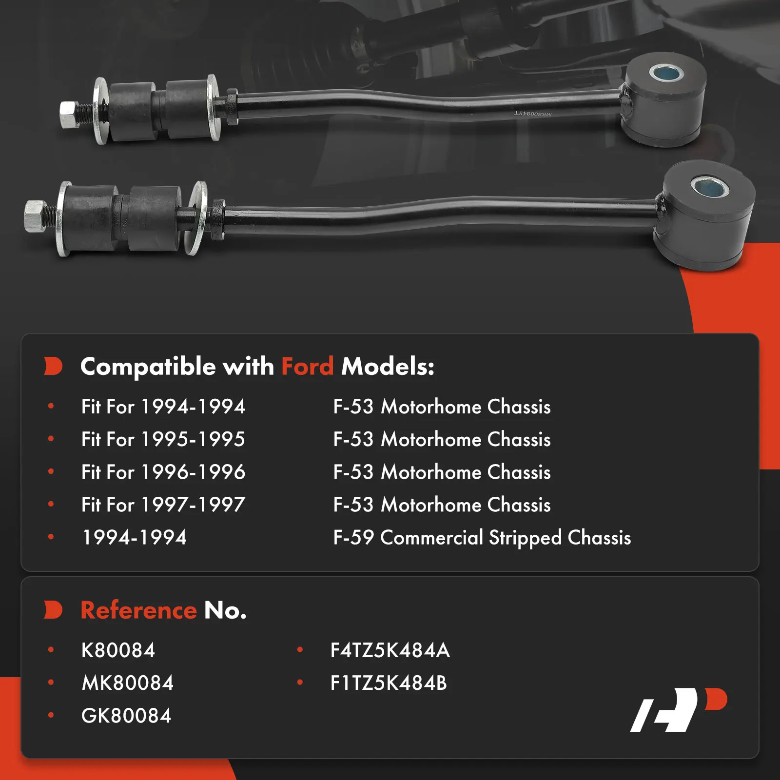 A-Premium 2x Rear Left and Right Sway Bar Link for Ford F-53 Motorhome Chassis 1994-1997 F-59 Commercial Stripped Chassis 1994
