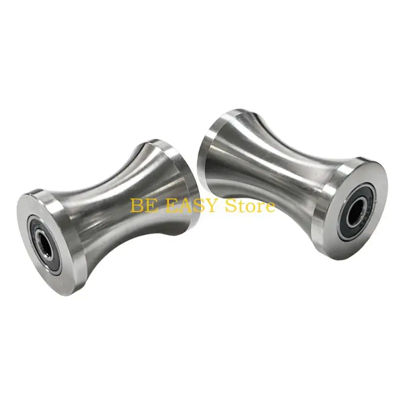 E28F Steel Track Guide Wheel with U-Channel Profile and 2 Bearing Accents for Warehouse Equipment Guide Systems Use