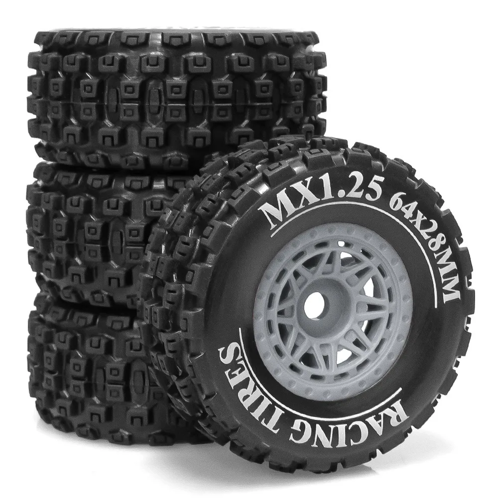 

Mini Mojave Grom 4 шт. пластиковые колеса, диски с резиновыми шинами для Arrma RC Car 1/16 Mojave Grom 4X4 Детали для обновления грузовика в пустыне