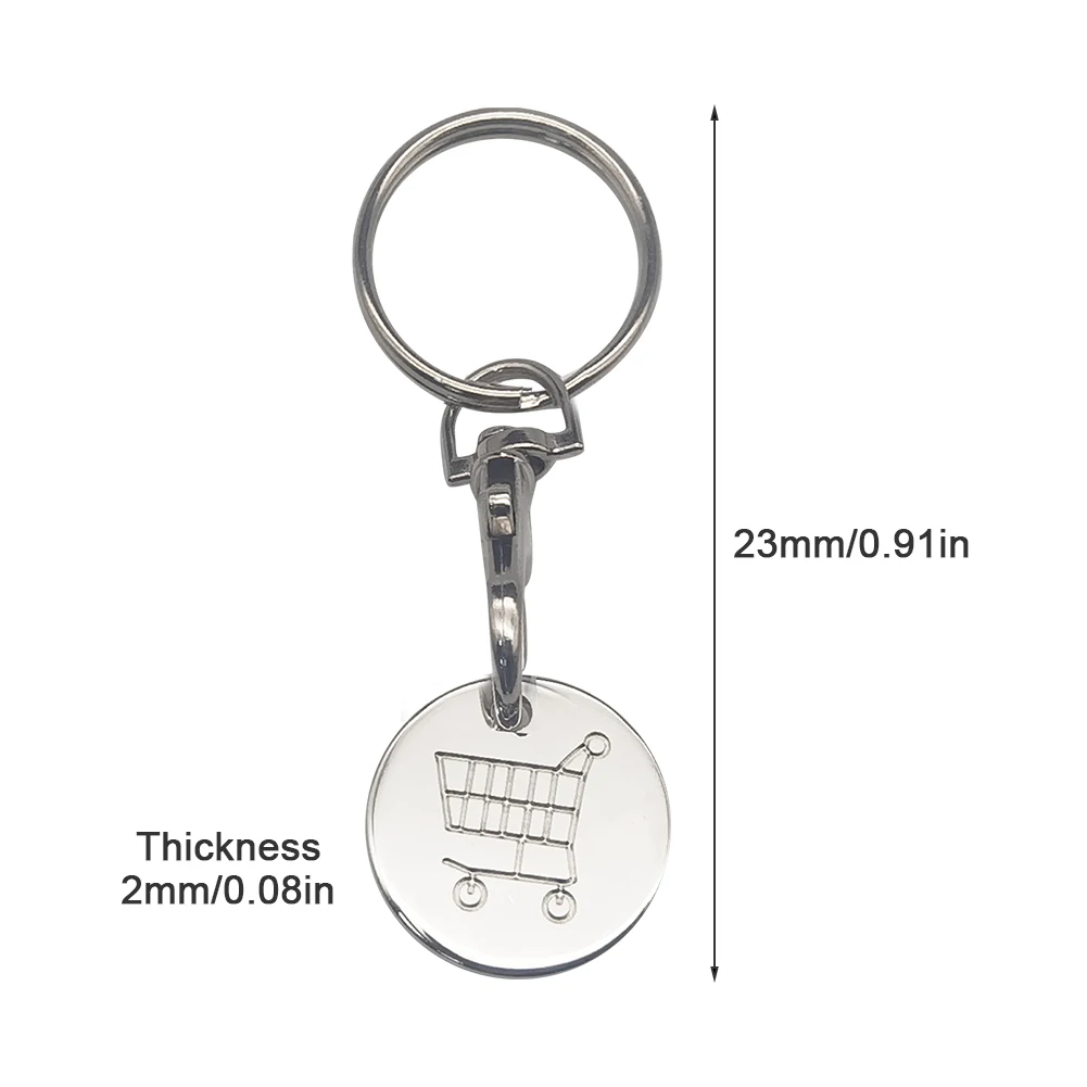 4pcs Shopping Trolley Remover Key Ring Token Chip With Carabiner Hook Practical Metal Portable Universal