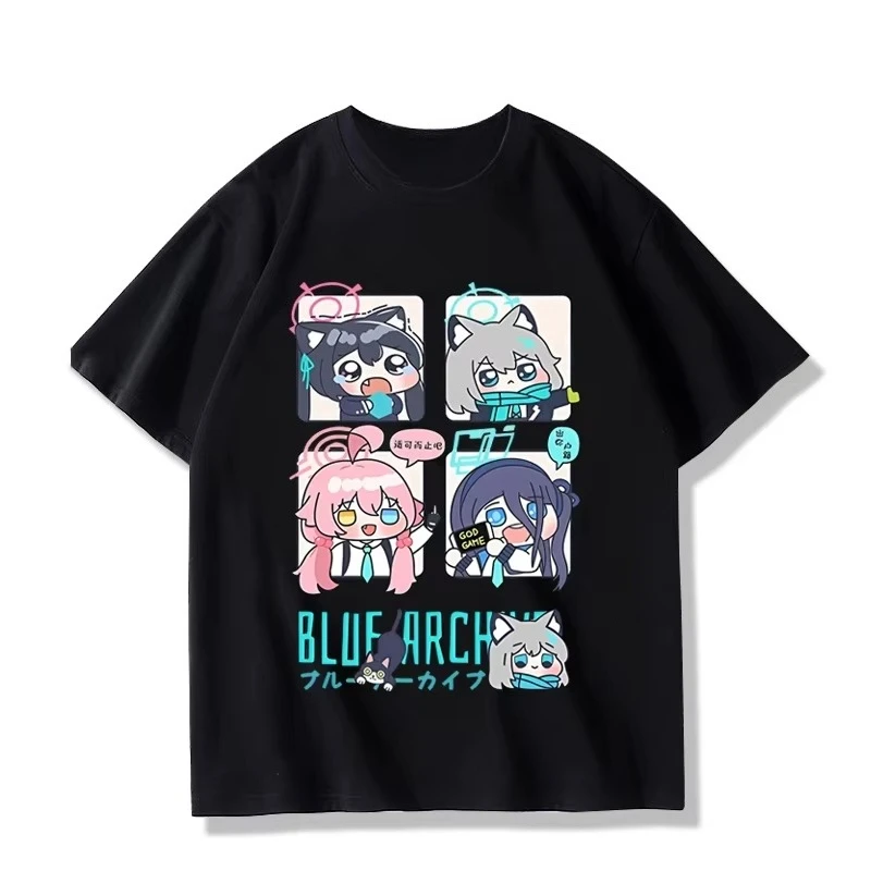 Takanashi Hoshino Blue Archive Cosplay T-shirt Men Women Cotton 3D Printed Short Sleeve Anime Cartoon Streetwear Top Hot Sale