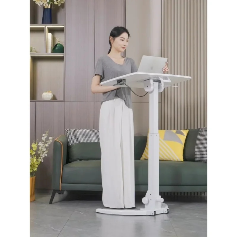 Folding lift computer desk Standing lift workbench Mobile learning desk