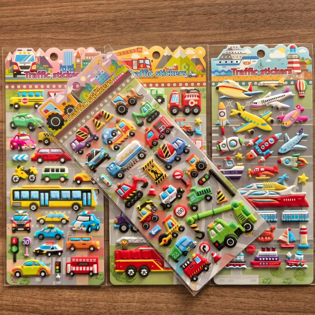 

Удобные для детей наклейки на 3D-тематика дорожного движения — очаровательные украшения автомобиля для украшения ручной работы, магазин мира аниме