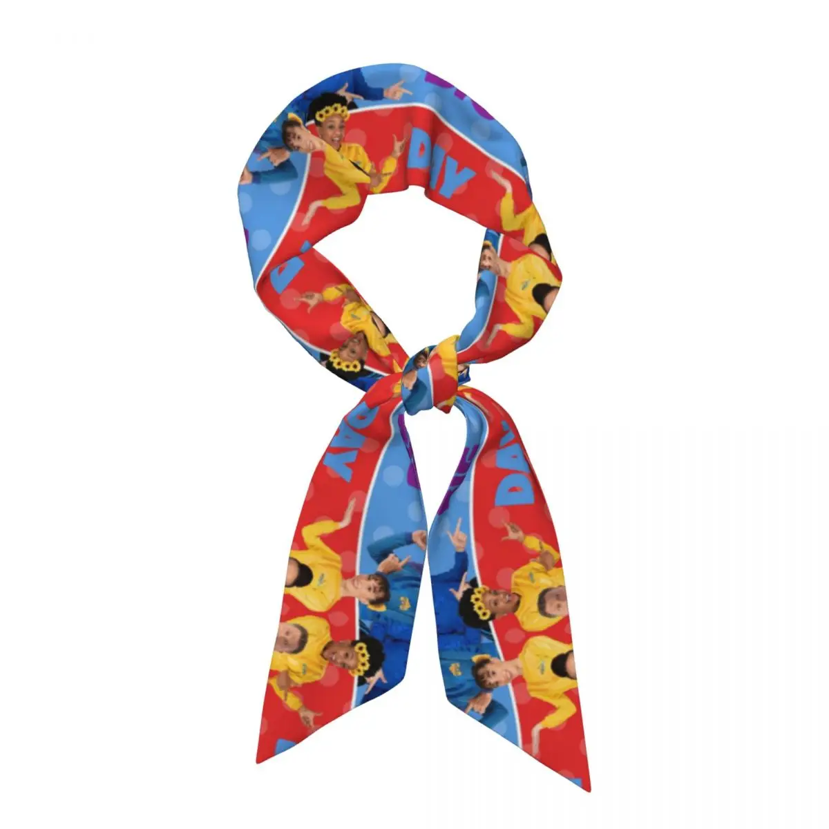 The Wiggles Tv Show Music Band (18) Women Long Narrow Scarf Silky Skinny Scarf Multi-use Neck Head Wrap for Office Daily Party