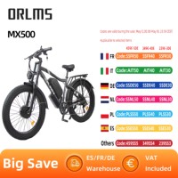 ORLMS MX500 Adult Electric Bicycle 1000W*2  City Snow Electric Bicycle 52V 25Ah 26 Inch Tires City Electric Bike