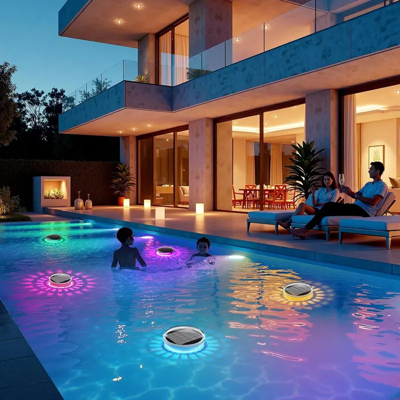 

Pool Lights,Solar Rechargeable Floating,Pool Lights That Float with Remote Control,Multiple Modes IP67 Waterproof