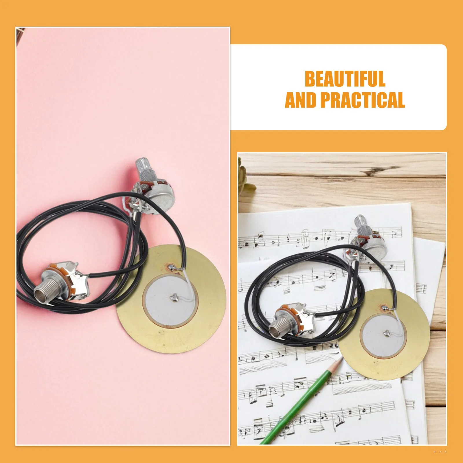 2Set Professional Acoustic Pickup Kit Piezo Transducer Guitar Pickup Acoustic Electric Transducer Sound Hole Free Installation view 6