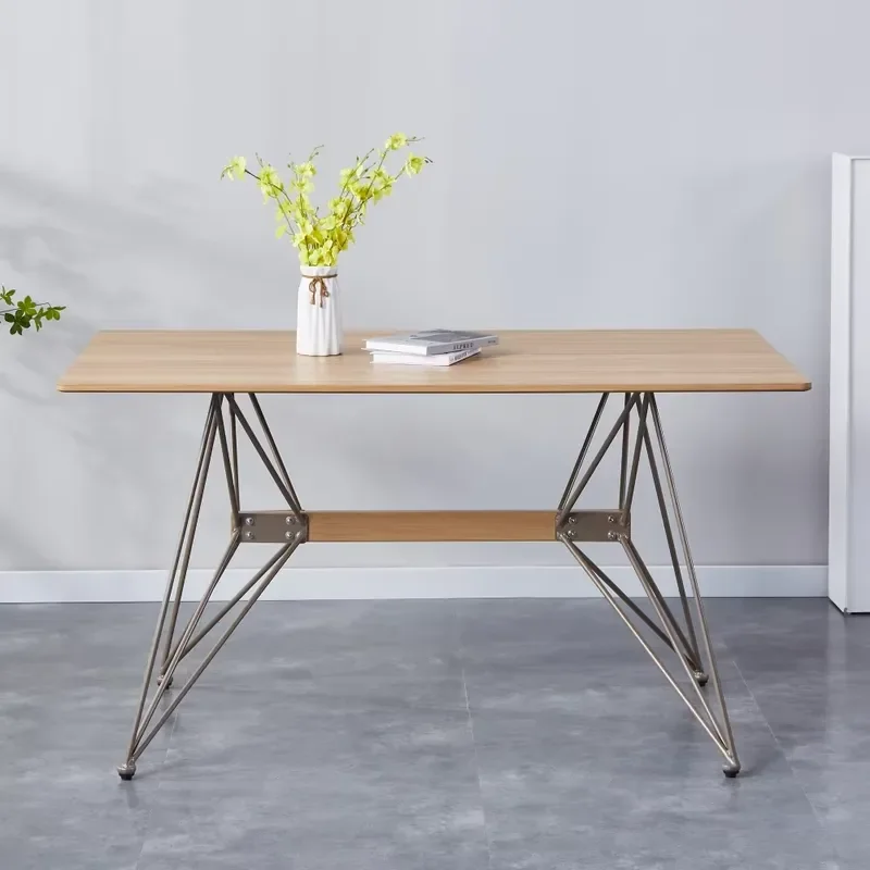 High Quality Modern Minimalist Rectangular Dining Desk Solid Wood Desktop Dining Table for Coffee Shop