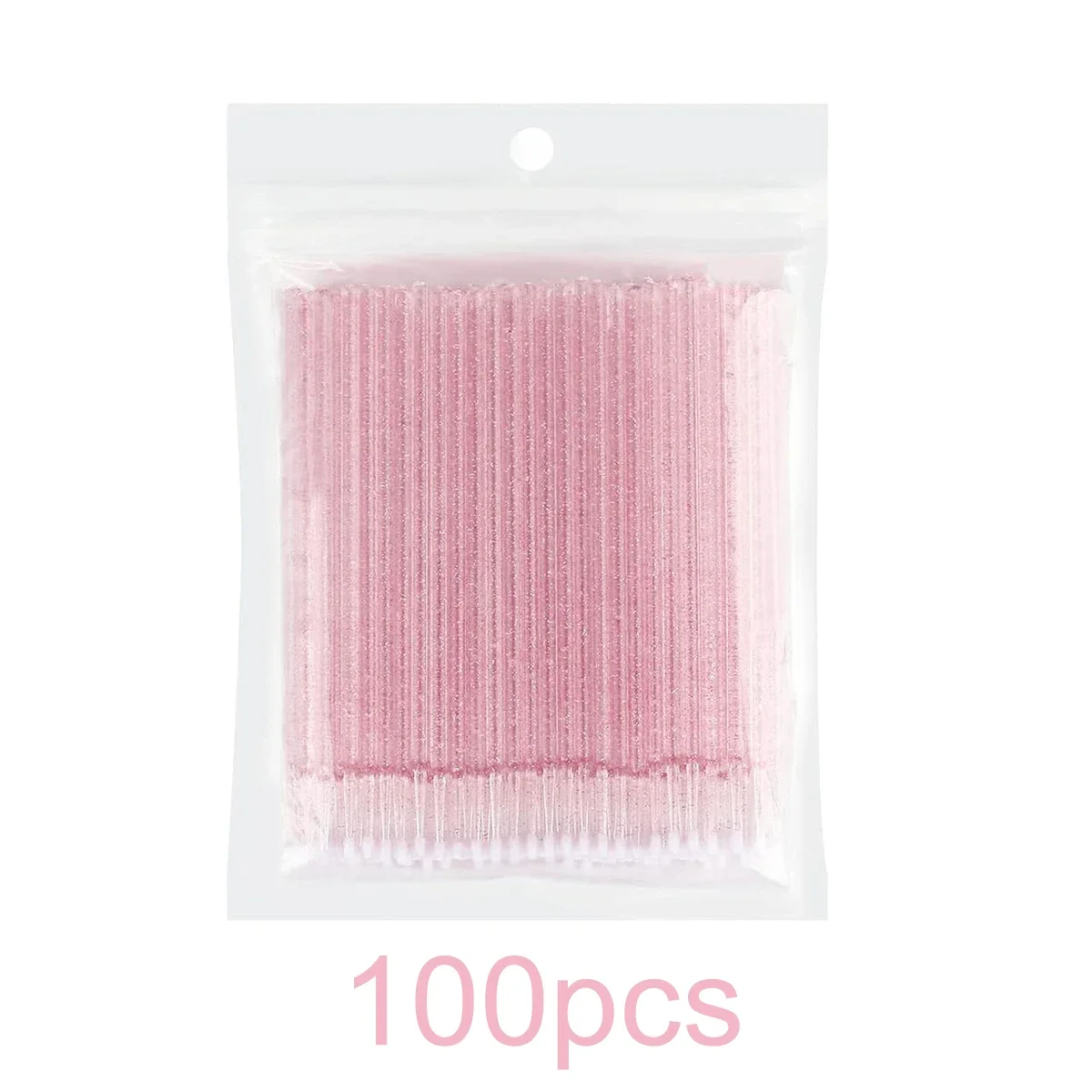 100/500Pcs Micro Cotton Swabs, Lips Mascara Wands Pink Microbrush  Crystal Micro Applicator Brush for Eyelash Extension