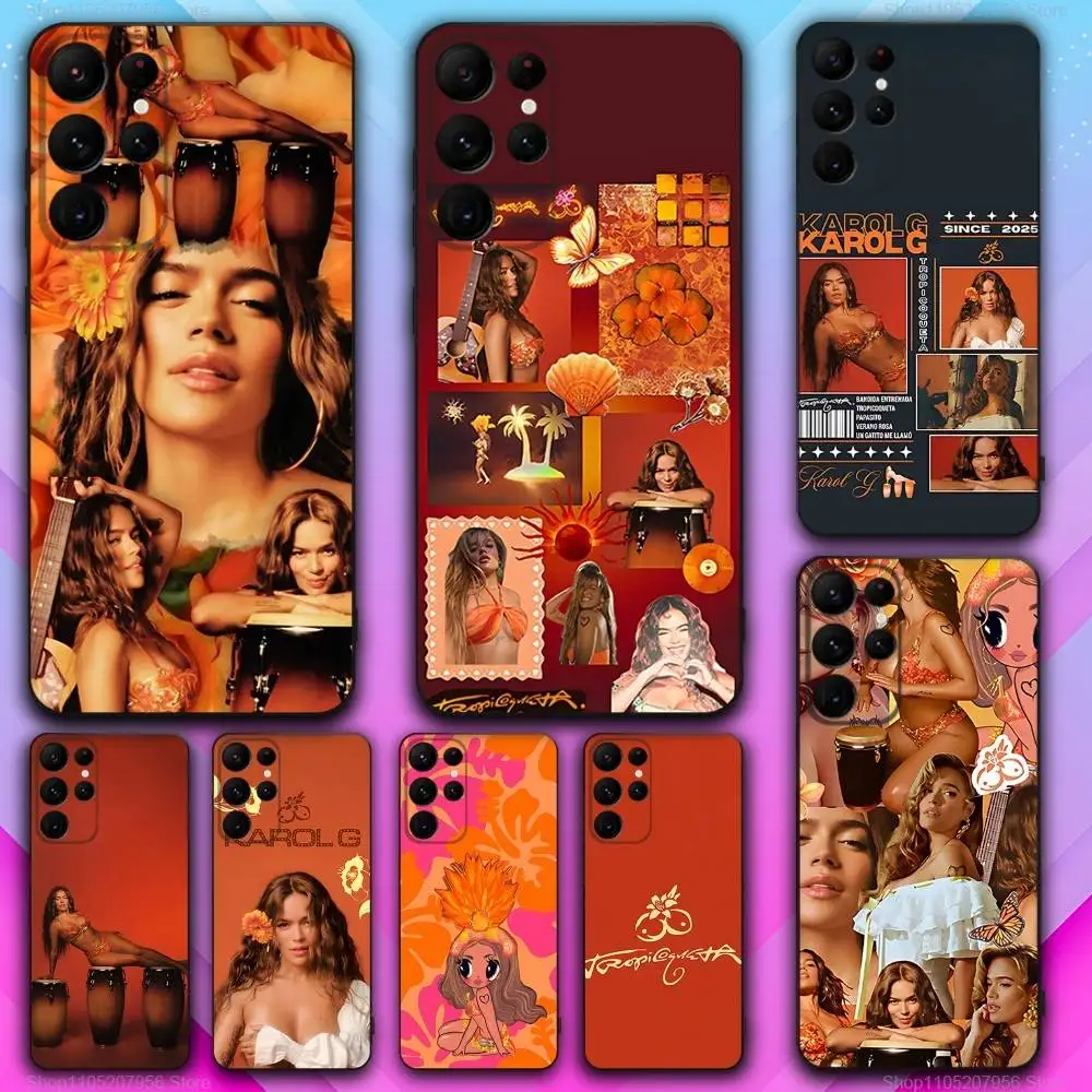 

K-Karol G Tropicoqueta Phone Case For Samsung S21,S30,S25,S22,S23,S20,S24,Fe,Lite,5G,Ultra,Plus Black Cover