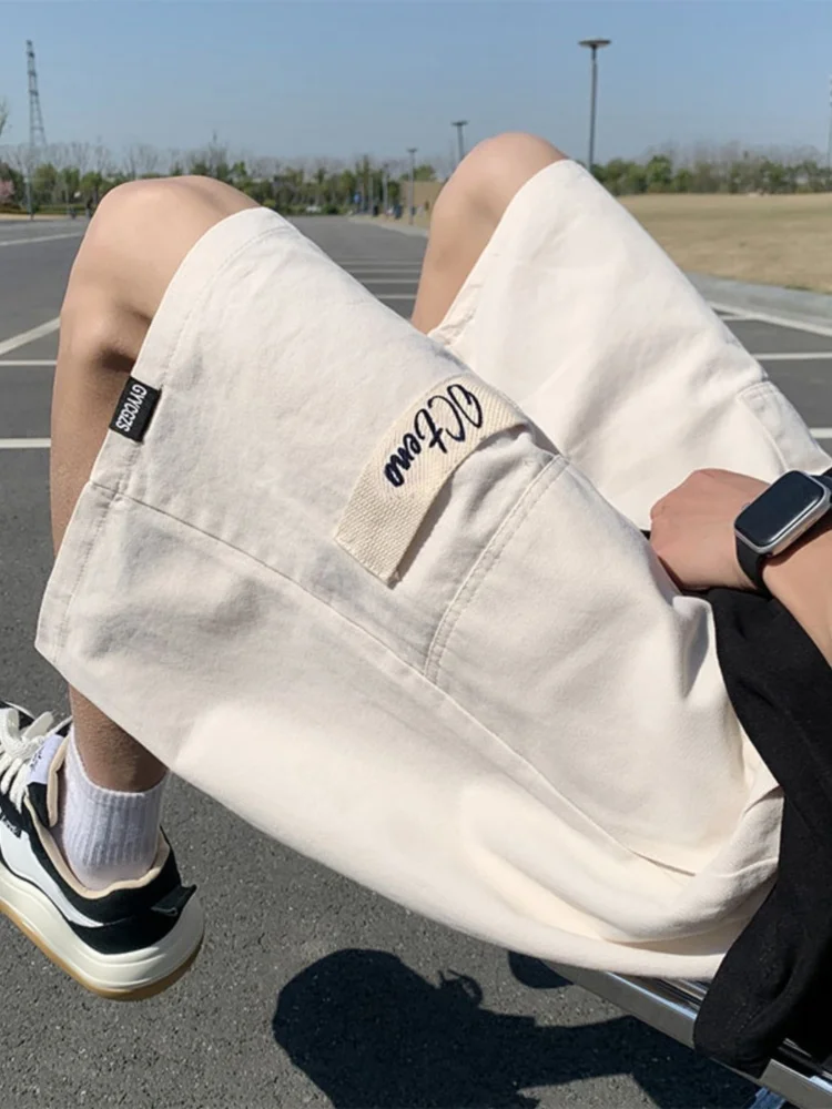 

Летние тонкие рабочие шорты для мужчин: прямые брюки в японском стиле, повседневные молодежные спортивные брюки-капри