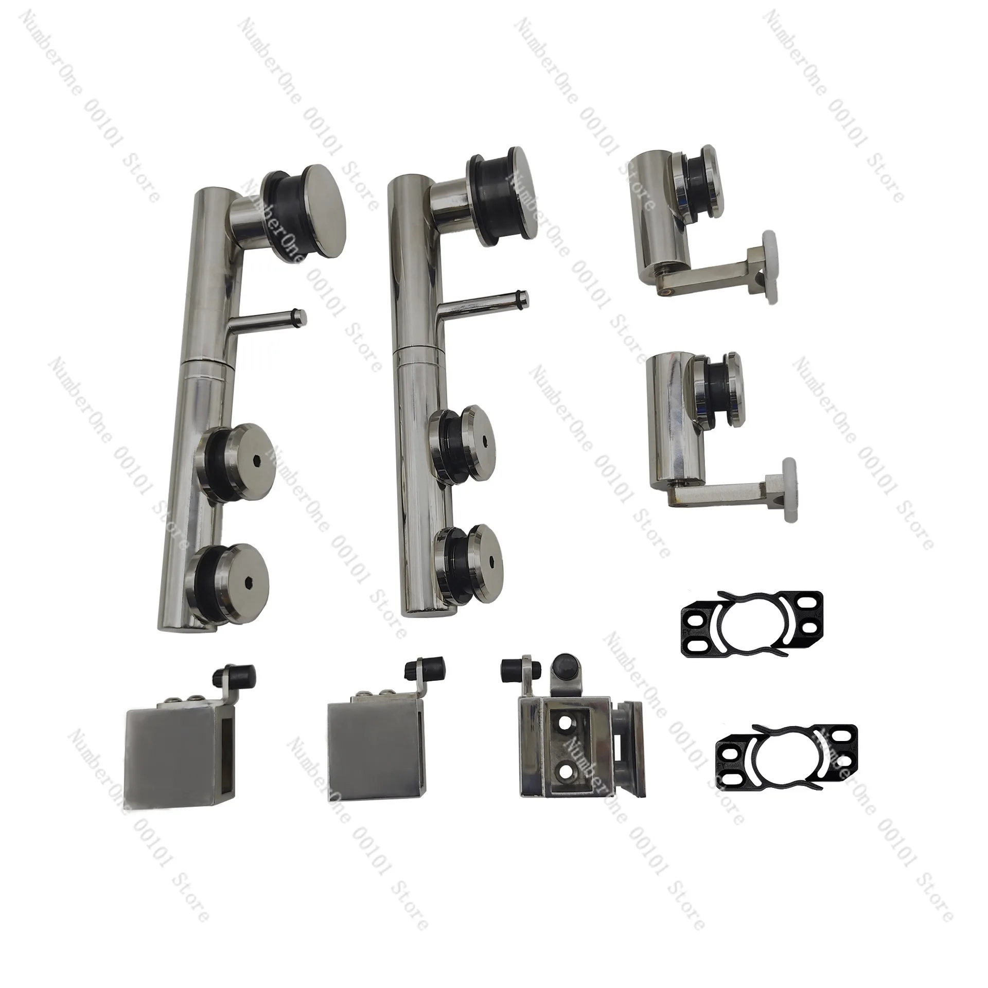 Side-Mounted Shower Room Sliding Door Wheel Stainless Steel Bathroom Glass Door Hanging Wheel Set Household Pulley Accessories
