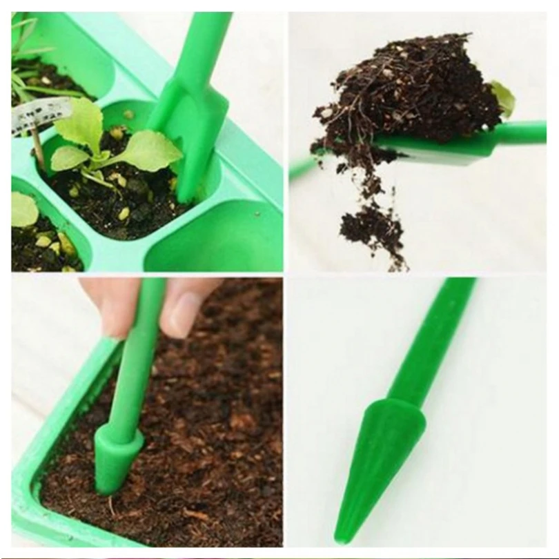 2pcs Green Plastic Seed Starters Seedling Digger Seedling Transplanter Garden Sowing for Seedlings Digging Holes Garden Seeding