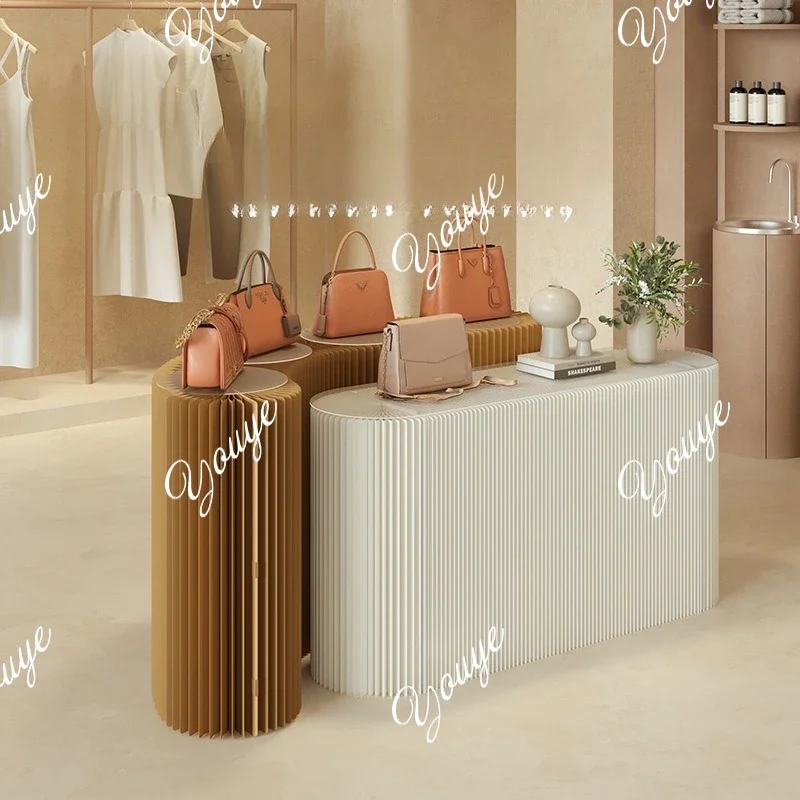 

A63 Eighteen Paper Commercial Shelves Stretching Display Racks Front Desk Capsule Display Racks Storage Racks Display Office Exh