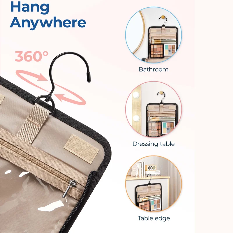 BAGSMART Toiletry Bag Large Travel Makeup Organizer Dopp Kit Water-resistant Shaving Bag for Toiletries Accessories Essentials