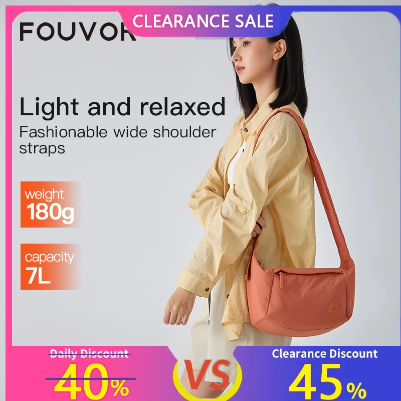 

Fouvor Women's Black Shoulder Bag Large Nylon Canvas Casual Sports Crossbody Bag 2025 Trend Fashion Light Messenger Bag 3071-06