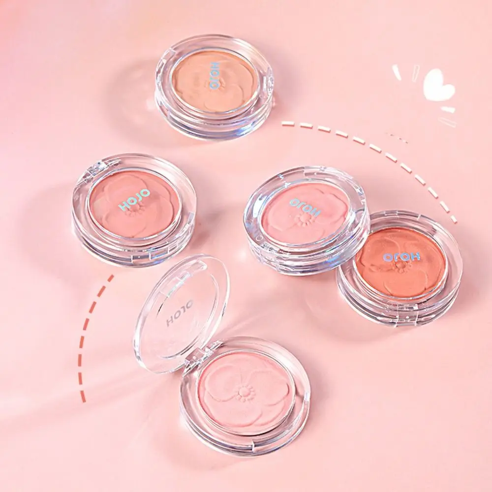 Camellia Flower Embossed Petals Blush Sweatproof Long-lasting Pink Orange Tint Face Brightens Cheek Contour