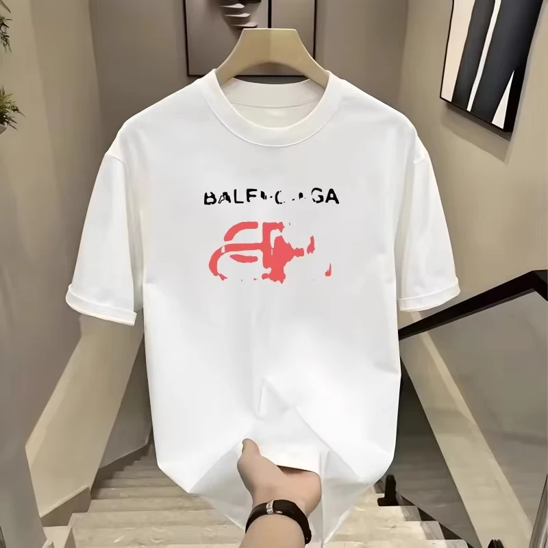 Men 100% Cotton Smiling Glitter Broken Bear Graphic Print T Shirts Short Sleeve Avant-garde Casual Summer Streetwear Tops