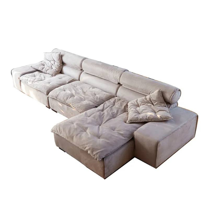 vg-Italian Minimalist Miami  Sofa Set Frosted Fabric for Small Living Room or Apartment Internet Celebrity Favorite&