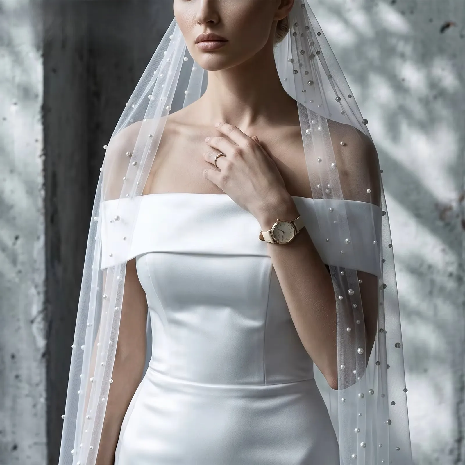Single Layer Cathedral Wedding Veil 300cm Long with Comb Pearl Edge Bridal Veils 300cm Width Extra Long Chapel Accessories G145