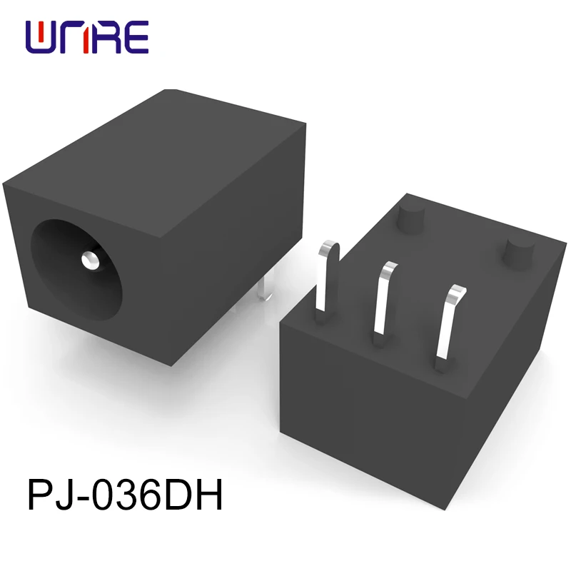 PJ-036CH Low Profile DC Power Jack 1.0mm/1.3mm center pin Through Hole Mount Connector for Drones/Portable Electronics/Industria