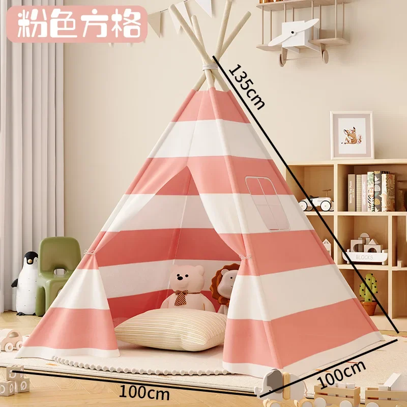 1.35m tenda para crianças interior doméstico portátil dobrável princesa wigwam bebê menina e menino brinquedo castelo tenda jogar casa para crianças