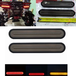 2x Waterproof  Truck Sequential Flowing Signal Light Lamp Trailer Brake Light 3 in1 Neon Halo Ring Tail Brake Turn Light
