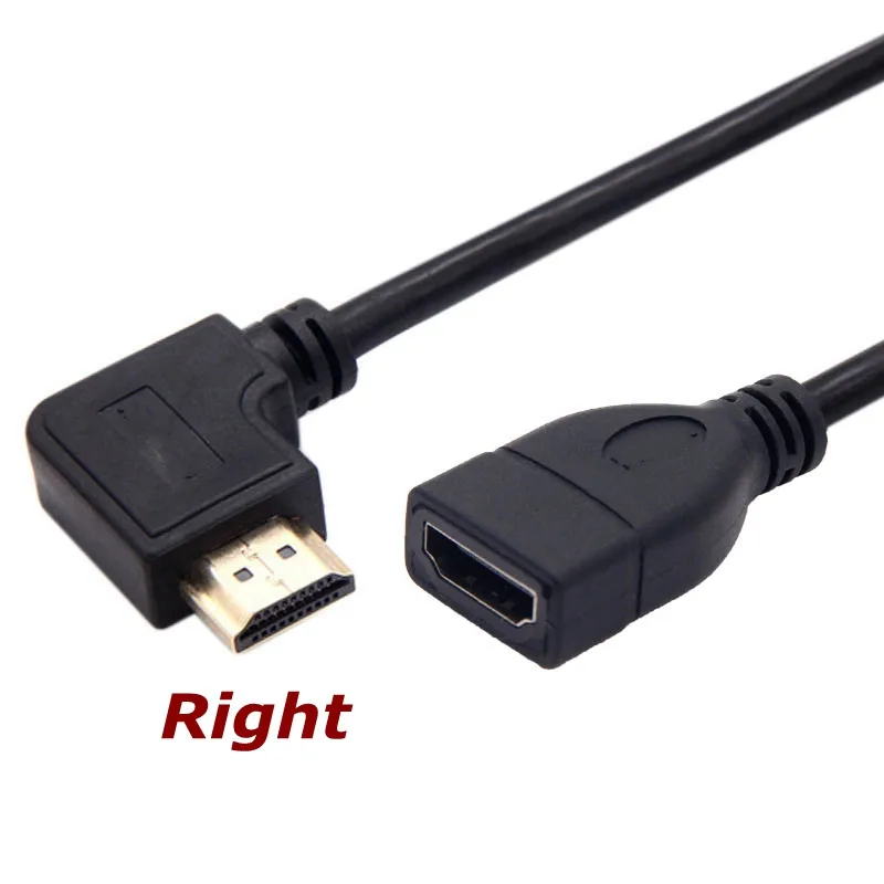 New HDMI-compatible Male-to-Female Extension Cable 90 Degrees UP, Down,Left and Right for Computer Monitor TV HD Cable