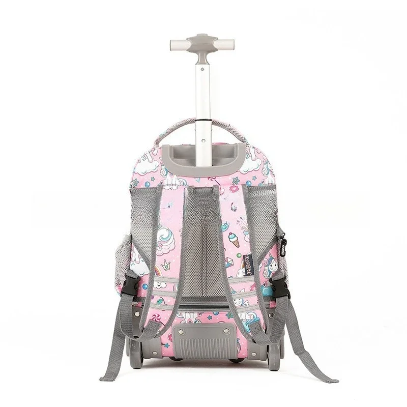 Elementary school students tie rod schoolbag, silent wheel children's large-capacity waterproof