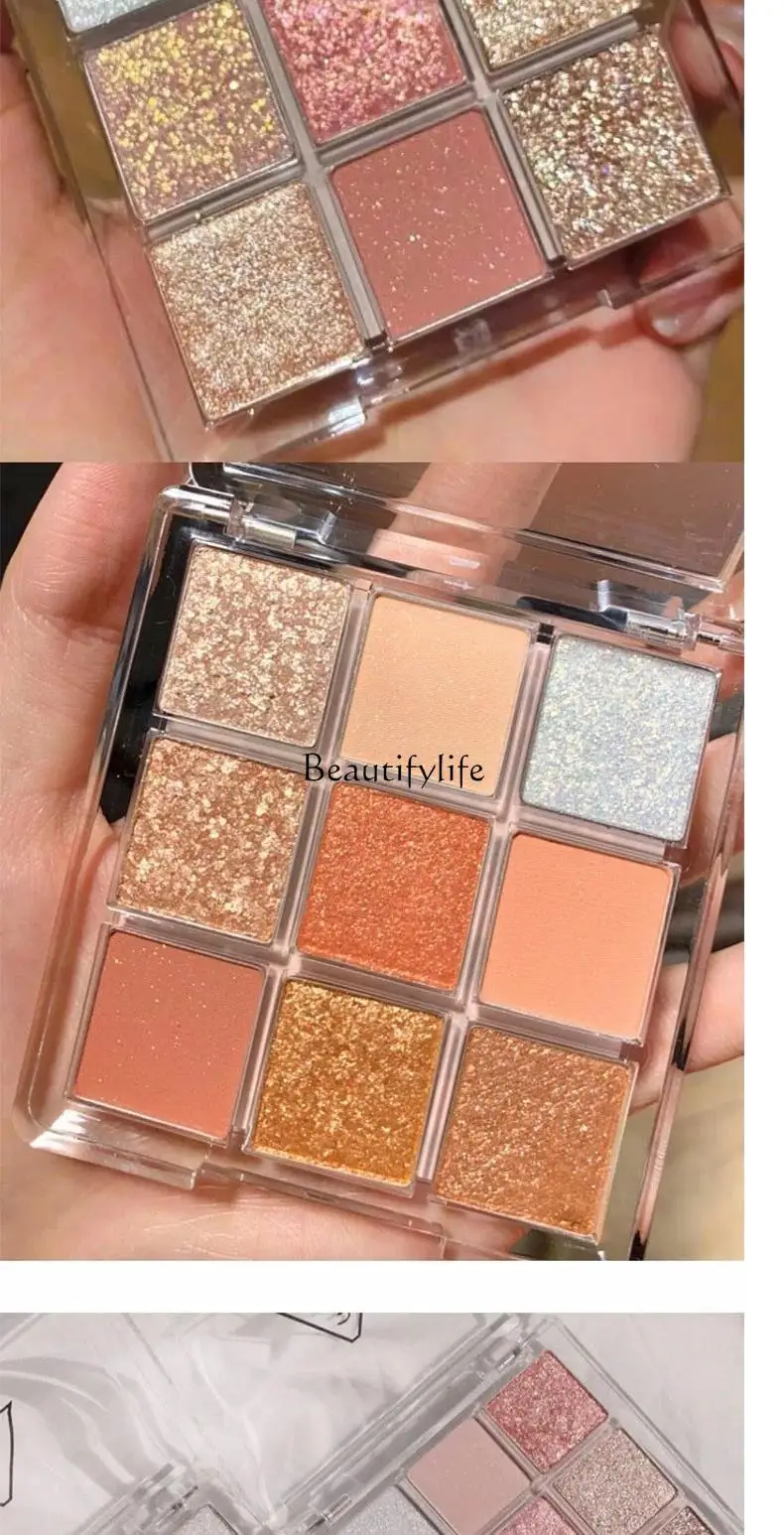 

Peach Kumquat Eye Shadow, Sparkling, Shimmer Sequins, Makeup Plate, Portable, Compact