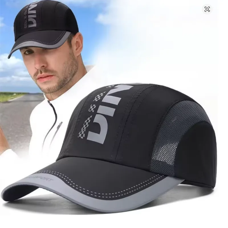 

Summer Quick Drying Golf Baseball Hat Letter Printed Thin Breathable Mesh Anti-UV Sunhat Cycling Travel Sports Running Club Cap