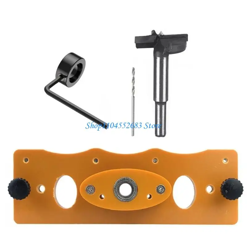 

Y6GD 35mm Hinge Hole Jig Drill Guide Set Woodworking Puncher Hinge Drilling Tool Set for Face Frame Cabinet Cupboard Door