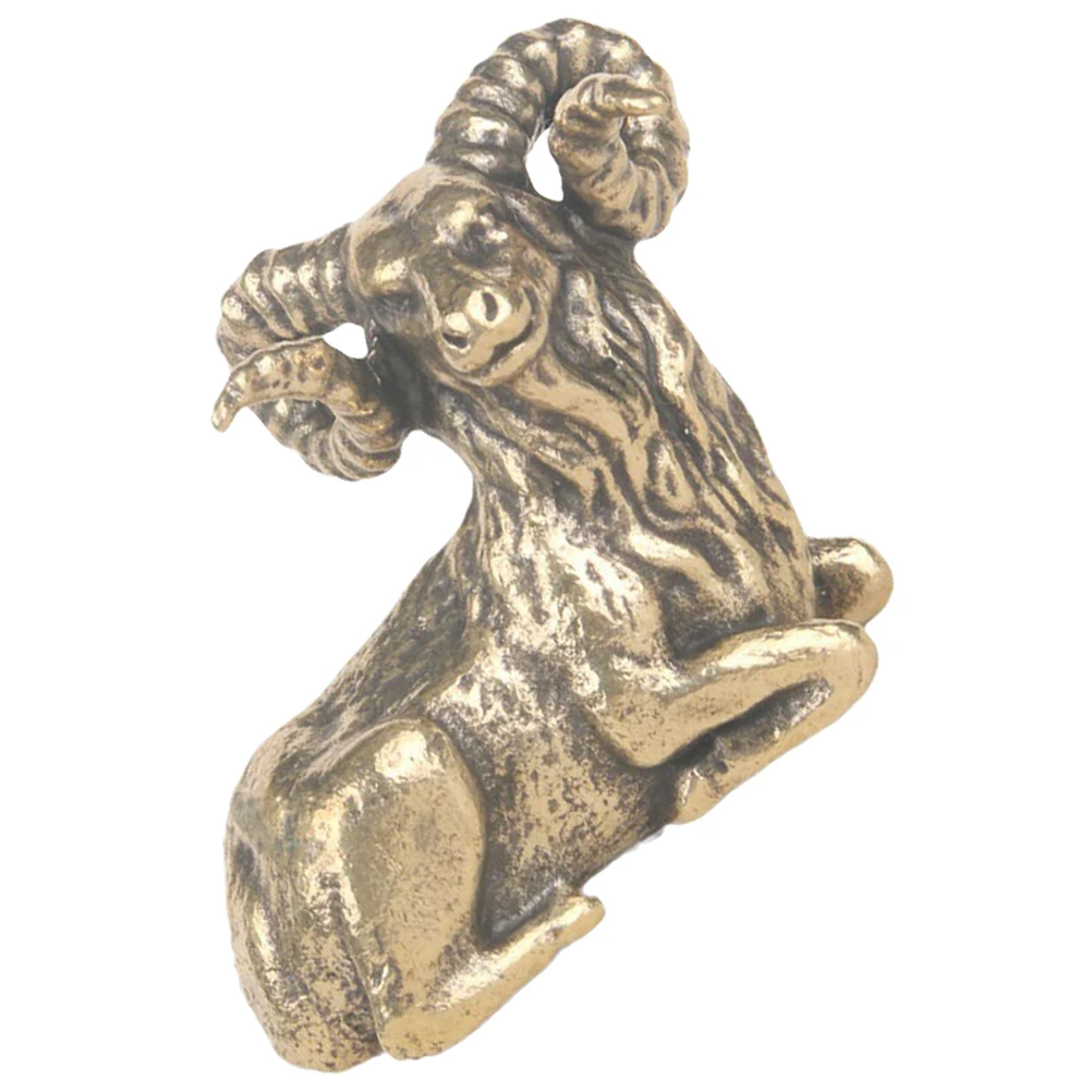 

Brass Sheep Sculpture Mini Retro Vintage Animal Decor for Desktop Home Office Elegant Brass Animal Statue Mini Sheep Figurine