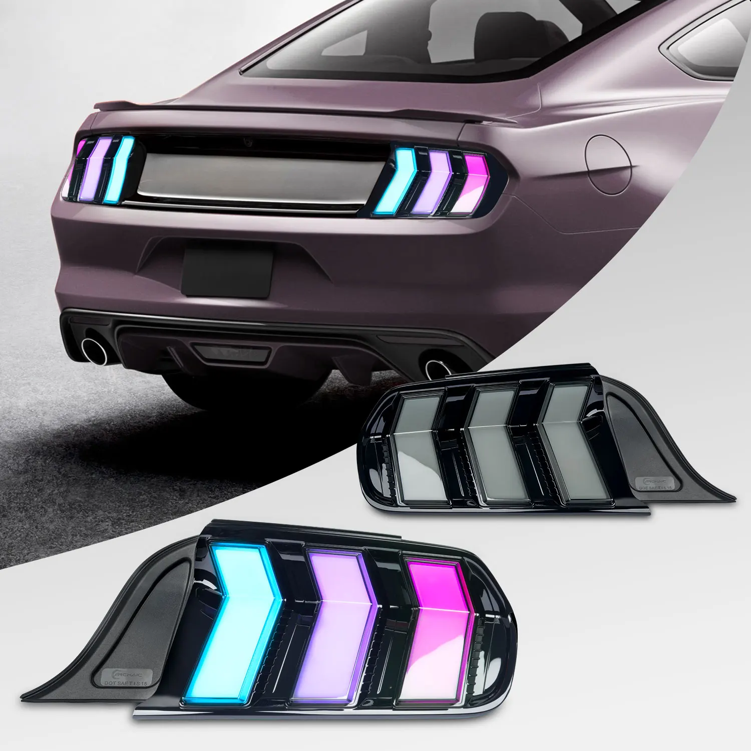 New LED Rear Lamp Plug Play Start Animation Sequential 6th Tail Light for Mustang S550 2015-2023 RGB DOT Certified