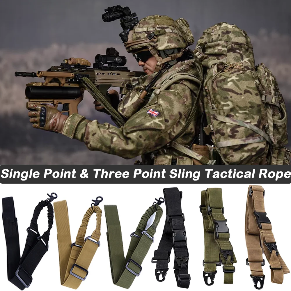 

Tactical Multifunction Diagonal Belt Single/three Point Training Tape Outdoor Shooting Woven Canvas Gun Rope Hunting Accessories