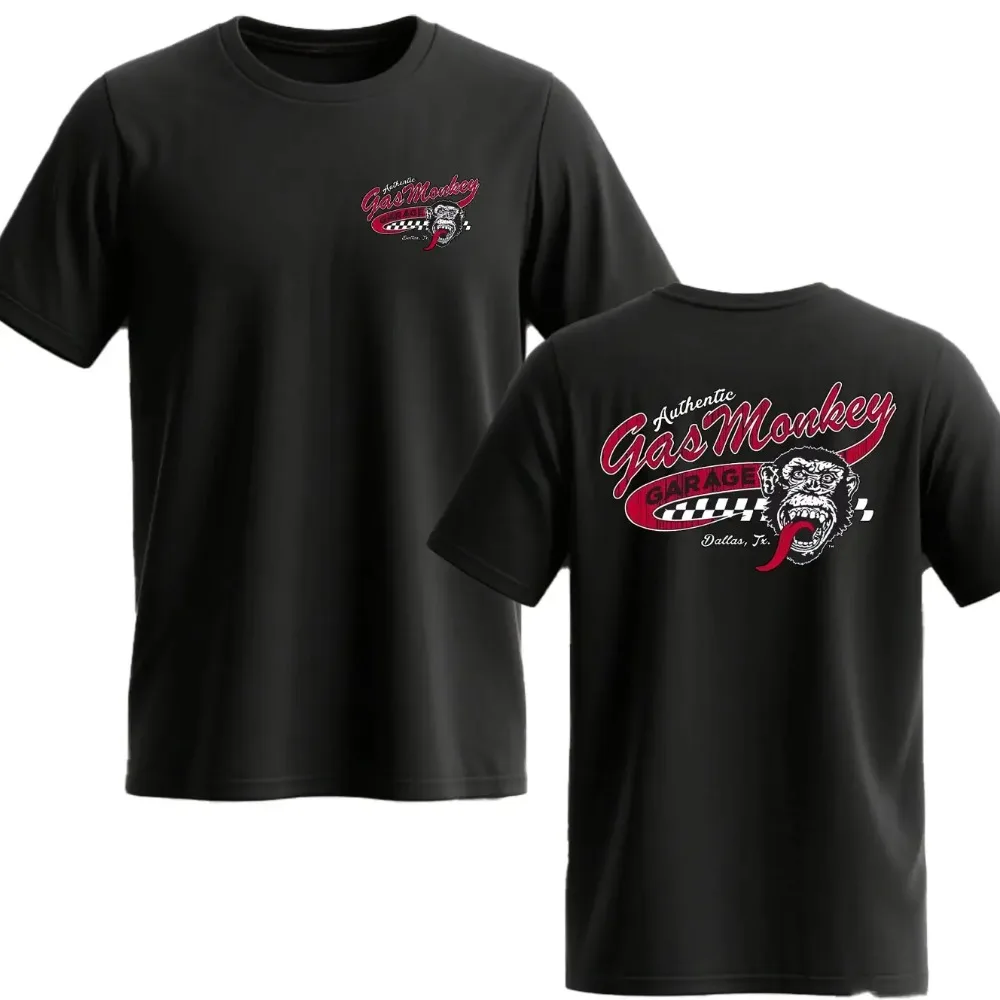 Amazing New Gas Monkeys Garage Summer Casual  Cotton Short-sleev Essential Double-sided Gas Monkeys Garage Male Cotton T Shirt