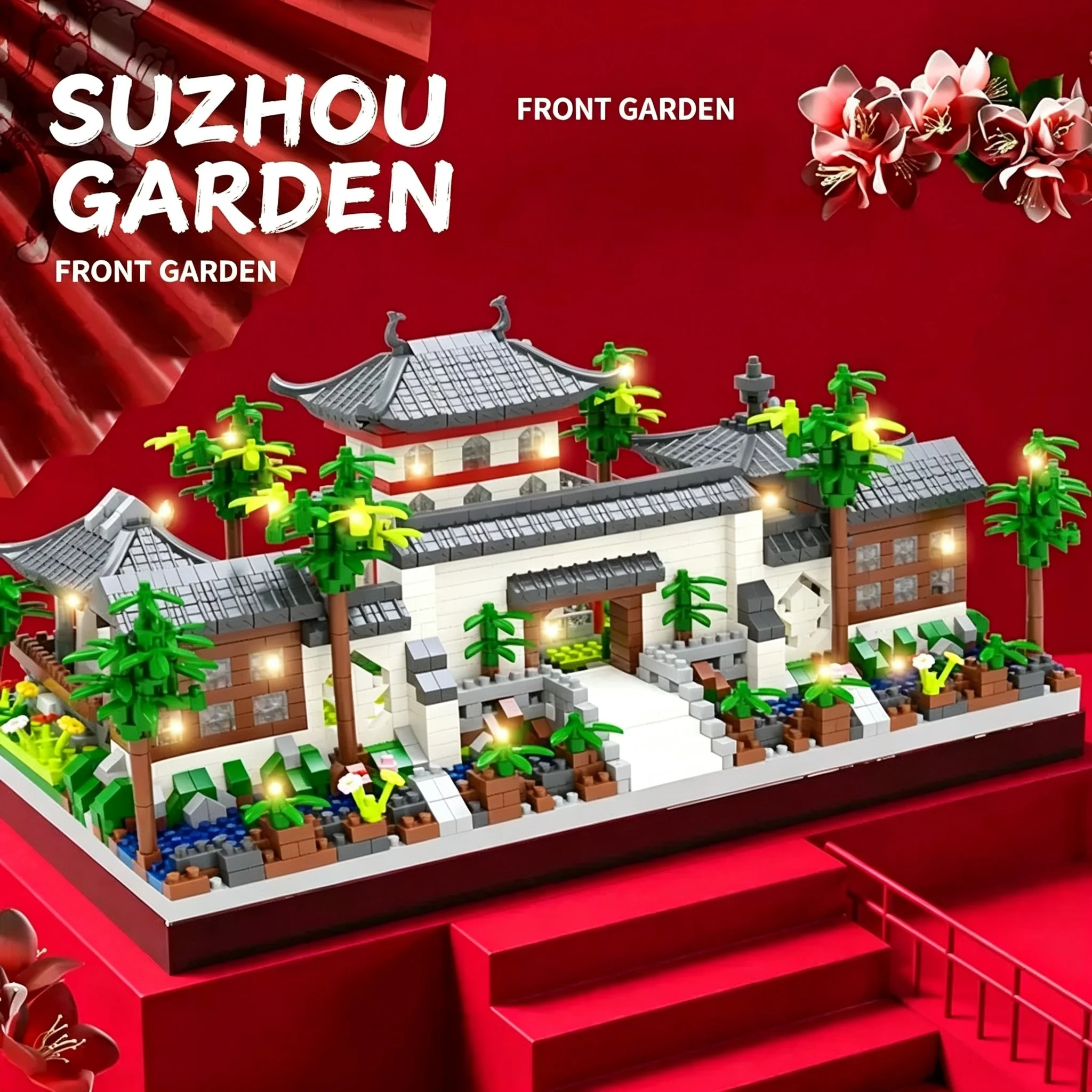 Chinese Suzhou Garden Building Blocks,Mini Particle DIY Bricks Set,High‑Difficulty Assemble Toy, Desktop Ornament for Kids  Gift